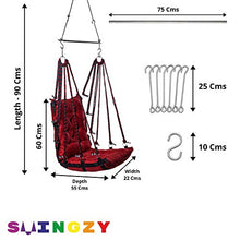 Load image into Gallery viewer, Tichkule Make in India, Soft Leather Velvet Hanging Swing Chair, Jhula for Adults, Swing for Indoor/Outdoor, Home, Balcony & Garden, 200 Kgs Weight Capacity (Red, Free Hanging Accessories) - Home Decor Lo