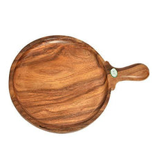 Load image into Gallery viewer, All About Wood Hand Crafted Wooden Pizza Plate/Snack Serving Plate for Kitchen/Home/Café (Sheesham Wood, Brown) - Home Decor Lo