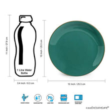 Load image into Gallery viewer, ExclusiveLane 'Earthen Turquoise' Hand Glazed Ceramic Plates For Dinner Plates With Katoris (8 Pieces, Serving for 4, Microwave Safe)- Dinner Serving Set For Kitchen Plate And Bowl Sets Dinnerware Set - Home Decor Lo