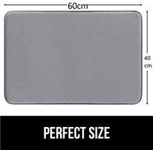 Load image into Gallery viewer, Zollyss Memory Foam Bath Mat Non Slip Absorbent Super Cozy Velvet Bathroom Rug Carpet (60X40 cm) (Grey) - Home Decor Lo