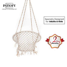 Load image into Gallery viewer, Patiofy Made in India Swing Chair for Balcony Home Indoor/Outdoor Hanging Wooden Swing for Kids jhula Hanging Chair (White) - Home Decor Lo