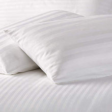 Load image into Gallery viewer, ARiANA Premium Stripe Collection 300 TC 100% Cotton King Size (108 inch X 108 inch) Bedsheet with 2 Pillow Covers (White) - Home Decor Lo