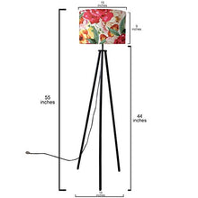 Load image into Gallery viewer, Nutcase NC-SP-TRIPODLMP-0031-NEW 40-Watt Tripod Floor Lamp with Fabric Shade (Floral Colors, Round) - Home Decor Lo