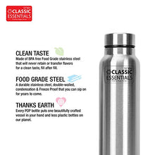 Load image into Gallery viewer, Classic Essentials Spring Stainless Steel Single Walled Fridge Water Bottle (1000ml, Silver) - Home Decor Lo
