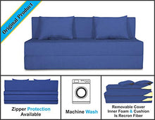 Load image into Gallery viewer, Adorn India Easy Three Seater Sofa Cum Bed Alyn 5'x 6' (Dark Blue) - Home Decor Lo