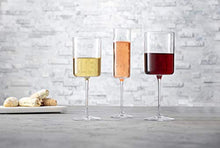 Load image into Gallery viewer, JoyJolt White Wine Glasses – Claire Collection 11.4 Ounce Wine Glasses Set of 2 – Deluxe Crystal Glasses with Ultra-Elegant Design – Made In Czech Republic - Ideal for Home Bar, Kitchen, Restaurants - Home Decor Lo
