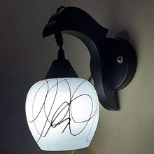 Load image into Gallery viewer, GreyWings Frost Glass, Wooden Base Wall Hanging Lamp/Light, Sconce with LED Colour Changing Warm White, Cool White and White (Black) - Home Decor Lo