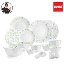 Load image into Gallery viewer, Cello Opalware Dazzle Tropical Lagoon Dinner Set, 35PCs, White - Home Decor Lo