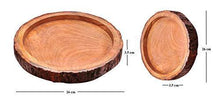 Load image into Gallery viewer, ADA Handicraft Round Sheesham Pakka Wood Handmade & Handcrafted Wooden Serving Tray (26 x 26 x 3.5 cm) Multipurpose Wooden Tray/Serving Platter Trays/Home Décor/Gift Items Handcrafted - Home Decor Lo