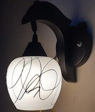 Load image into Gallery viewer, GreyWings Frost Glass, Wooden Base Wall Hanging Lamp/Light, Sconce with LED Colour Changing Warm White, Cool White and White (Black) - Home Decor Lo