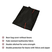 Load image into Gallery viewer, Amazon Brand - Solimo XXXL Bean Bag Cover (Black with Pink Piping) - Home Decor Lo