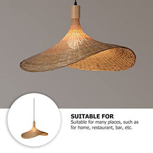 Load image into Gallery viewer, Beaupretty Bamboo Lantern Pendant Lamp Retro Chinese Rattan Basket Ceiling Pendant Light Shade Rattan Dome Wicker Chandelier Lampshade Hanging for Living Room Bedroom