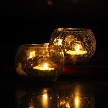 Load image into Gallery viewer, Brahmz Candle Holder Crackle Tealight Votive for Home Decor Gift Glass Candle Votive (Yellow - Pack of 2) - Home Decor Lo