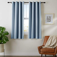 Load image into Gallery viewer, AmazonBasics Room - Darkening Blackout Curtain Set with Grommets - 245 GSM - 42" x 63", Smoke Blue - Home Decor Lo