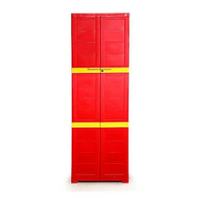 Load image into Gallery viewer, Cello Novelty Large Storage Cupboard with 4 Shelves(Red and Yellow) - Home Decor Lo