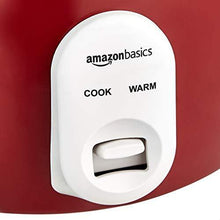 Load image into Gallery viewer, AmazonBasics Electric Rice Cooker 1 L (500 W) with Aluminum Pan, Measuring Cup and Scoop - Maroon - Home Decor Lo