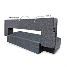 Load image into Gallery viewer, Fresh Up Vintage Foldable Sofa Cum Bed with Removal Washable Fabric Cover- 4ftx6ft Three Seater- Dark Grey, Cushions Included - Home Decor Lo