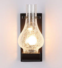 Load image into Gallery viewer, Genree 3435N Wood and Glass Wall Light Wall Lamp Lighting to Decor (Standard Size, Brownish Shade and Clear) - Home Decor Lo