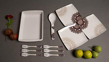 Load image into Gallery viewer, Bataniya Melamine Dinner Set, 46 Pieces, White 100% Veg Material - Home Decor Lo