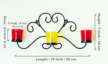 Load image into Gallery viewer, Wallfurn County Metal Tealight Candle Holder Wall Sconce with 3 Glass Cups for Home Decoration Wall Mounted Tea Light Hanging with 3 Glasses