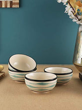 Load image into Gallery viewer, VarEesha Mugdha Off-White Ceramic Veg Bowls/Katori Set of Four - Home Decor Lo