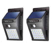 Load image into Gallery viewer, Groeien® Waterproof Bright Solar Wireless Security Motion Sensor 20 LED Night Light for Outdoor/Garden Wall (Black)(Pack of 2) - Home Decor Lo