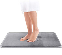 Load image into Gallery viewer, Zollyss Memory Foam Bath Mat Non Slip Absorbent Super Cozy Velvet Bathroom Rug Carpet (60X40 cm) (Grey) - Home Decor Lo