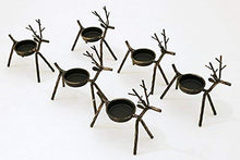 Load image into Gallery viewer, The Purple Tree Cute Christmas Reindeer Tealight Holder - 4 pc (Black) Reindeer Shaped tealight Holder, Christmas Gift, Christmas Lights, Christmas tealight - Home Decor Lo
