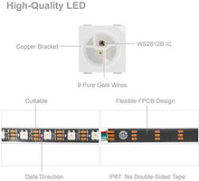 Load image into Gallery viewer, Protium Dream Color Pixel Light Strip, Double PCB, WS2812B, Each LED have built in IC, 5V, IP30 No Waterproof, 60 LED/m (5-Meter) - Home Decor Lo