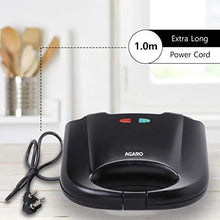 Load image into Gallery viewer, Agaro 33185 Elegant Sandwich Maker, 800 W with 4 Slice Non-Stick Fixed Plates (Black) - Home Decor Lo