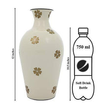 Load image into Gallery viewer, Alnico Decor Steel Flower Vase (Cream_12 X 6.5 Inch) - Home Decor Lo