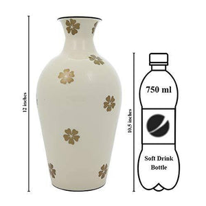 Alnico Decor Steel Flower Vase (Cream_12 X 6.5 Inch) - Home Decor Lo