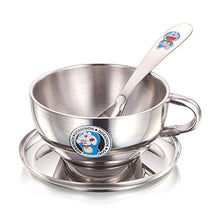 Load image into Gallery viewer, Awkenox Doraemon Soup Bowl Set | Stainless Steel Soup Bowl with Spoon for Kids- Silver - Home Decor Lo
