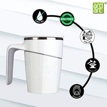 Load image into Gallery viewer, ARTIART Grace Stainless Steel Spill Proof Suction Mug with Flip Top Lid | Patented Design & Suction Technology (Taiwan) | Insulated, Hot & Cold for Tea, Coffee (470 ML - White ) - Home Decor Lo