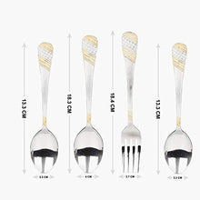 Load image into Gallery viewer, fnS Imperio Gold Plated 24 Pcs Cutlery Set -6 Pcs Dinner Spoon, 6 Pcs Dinner Fork, 6 Pcs Baby Spoon & 6 Pcs Tea Spoons - Home Decor Lo