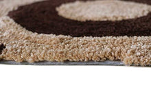 Load image into Gallery viewer, The Home Talk Modern Design Microfibre Polyester Shaggy Bedside Rug, Soft Carpet for Bedroom Living Room (50x150 cm, Beige Brown) - Home Decor Lo