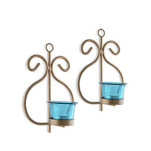Load image into Gallery viewer, Homesake Metal Decorative Golden Wall Sconce/candle Holder, Pack of 2 - Home Decor Lo