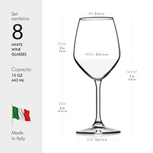 Load image into Gallery viewer, Paksh Italian White Wine Glasses - 15 Ounce - Lead Free - Shatter Resistant - Wine Glass, Clear (Set of 8) - Home Decor Lo