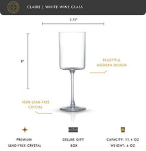 Load image into Gallery viewer, JoyJolt White Wine Glasses – Claire Collection 11.4 Ounce Wine Glasses Set of 2 – Deluxe Crystal Glasses with Ultra-Elegant Design – Made In Czech Republic - Ideal for Home Bar, Kitchen, Restaurants - Home Decor Lo