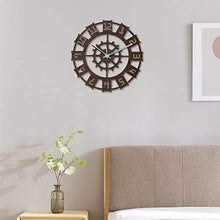 Load image into Gallery viewer, AERINA Wooden Clock, Wood Carving MDF Design Wall Clock, Perfect for Office, Classroom, Bedroom, Living Room, Restaurant,Hotel (clock 23) - Home Decor Lo