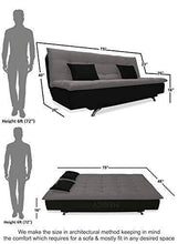 Load image into Gallery viewer, adorn india aspen three seater sofa cum bed (medium grey & black) - Home Decor Lo