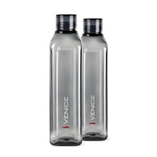 Load image into Gallery viewer, Cello Venice Plastic Water Bottle, 1 Litre, Set of 2, Black - Home Decor Lo