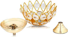 Load image into Gallery viewer, Brass Gallery Brass Small Bowl Crystal Diya Round Shape Kamal Deep Akhand Jyoti Oil Lamp for Home Temple Puja Decor Gifts (Size Small Pack of 6) - Home Decor Lo