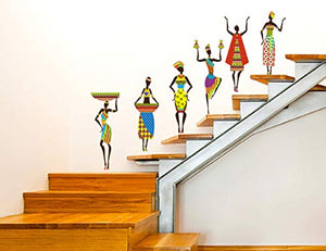 Studio Curate Large Size Wall Sticker for Living Room, Bedroom, Hall, Kitchen Decor | African Tribal Women| PVC Vinyl | Pack of 1 (79cm x 51cm) - Home Decor Lo