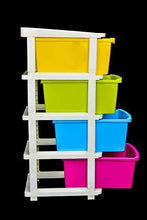 Load image into Gallery viewer, Bathla Stomo 4 – Extra Large Multi-Purpose Modular Drawer Storage System for Home & Office with Trolley Wheels & Anti-Slip Shoes (Multicolour) - Home Decor Lo