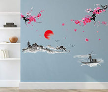 Load image into Gallery viewer, Amazon Brand - Solimo Wall Sticker for Living Room (The Lake & The Mountains, Ideal Size on Wall - 200 cm x 150 cm) - Home Decor Lo