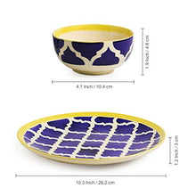 Load image into Gallery viewer, ExclusiveLane 'Moroccan Handpainted' Ceramic Plates for Dinner Ceramic Dinner Plates with Katoris (8 Pieces, Serving for 4, Dishwasher & Microwave Safe) -Dinner Sets Ceramic Bowls Set Dinnerware Sets - Home Decor Lo