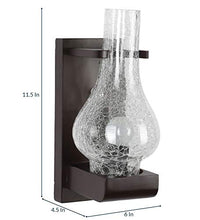 Load image into Gallery viewer, Genree 3435N Wood and Glass Wall Light Wall Lamp Lighting to Decor (Standard Size, Brownish Shade and Clear) - Home Decor Lo