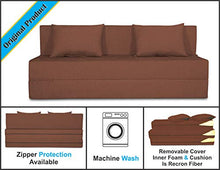 Load image into Gallery viewer, Adorn India Easy Three Seater Sofa Cum Bed Alyn 6'x 6' (Brown) - Home Decor Lo