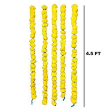 Load image into Gallery viewer, Krisah Artificial Marigold Fluffy Flowers Garland/Genda Phool Ladi-5 FT for Decoration (Yellow, 5) - Home Decor Lo
